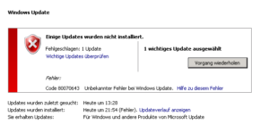 Update Rollup 6 für Exchange Server 2010 Service Pack 2 (KB2746164) schlägt fehl (Code 80070643)