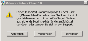 VMware vSphere Client Installationsfehler