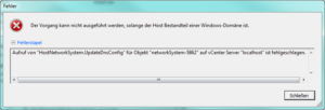 VMware ESX DNS Aktualisierung Fehler