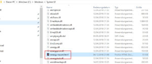 Der energy-report befindet sich im system32 Ordner