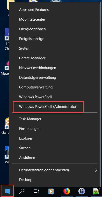 Windows Powershell öffnen