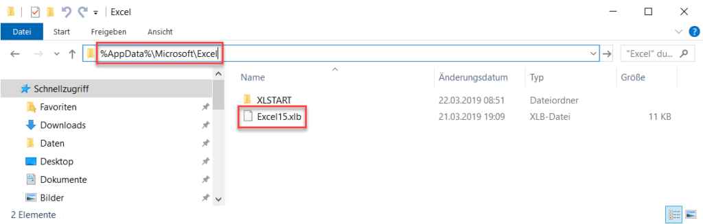 Im Ordner Appdata findet man die Datei Excel15.xlb